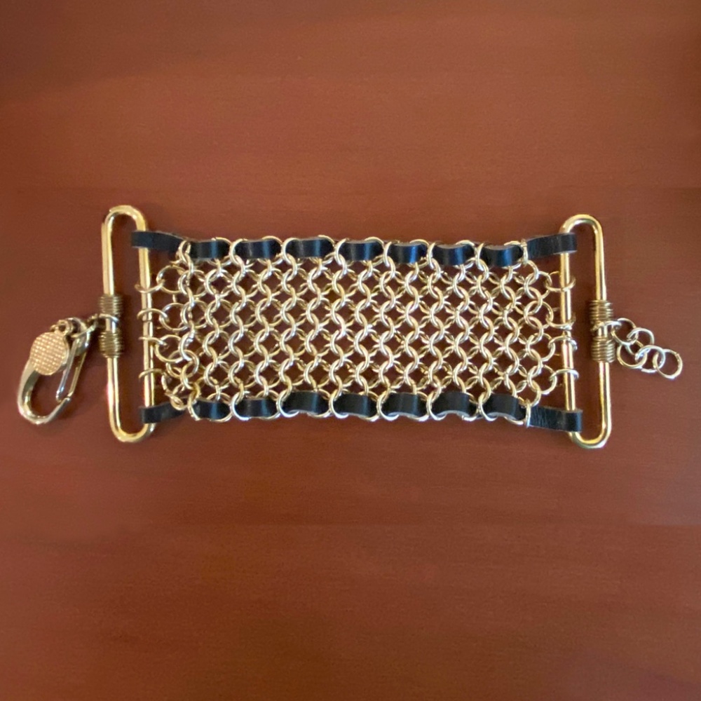 Cuff Style Golden Chain Bracelet